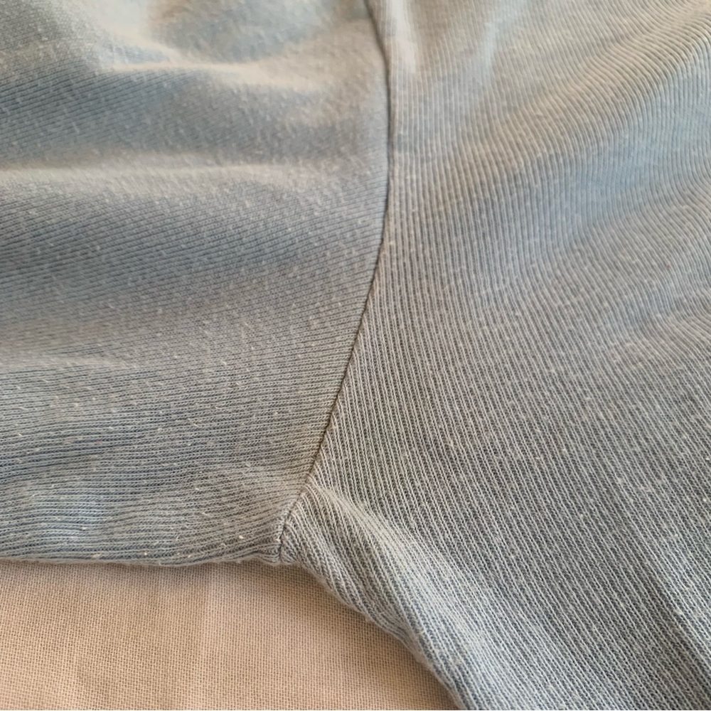 Y2K/90s Vintage 100% Cotton Light Blue Long Sleeve Heart Graphic Baby Tee Size L - Picture 5 of 5